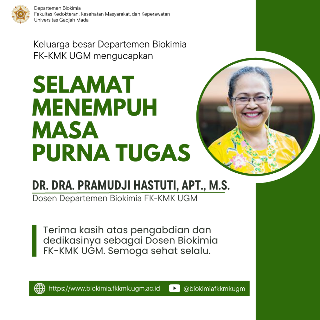 Purna Tugas Dr Dra Pramudji Hastuti Apt Ms Dosen Biokimia 